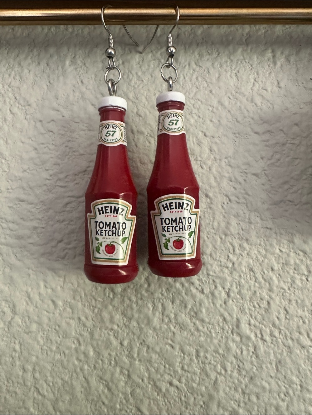 Heinz Tomato Ketchup Bottle Novelty Earrings